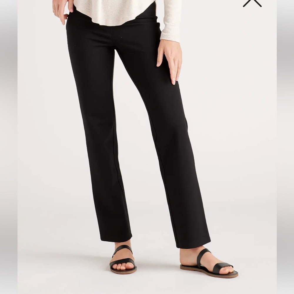 NWT Quince Ultra-Stretch Ponte Straight Leg Pants, Black, M